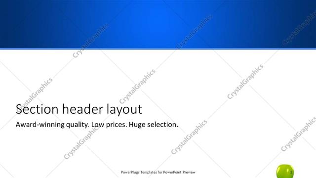 Section Header presentation slide layout