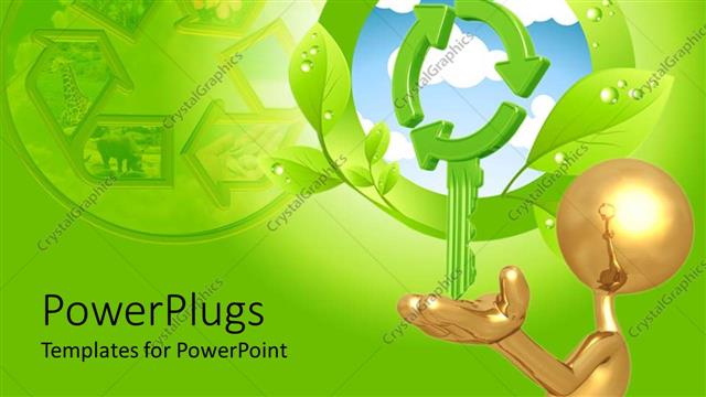  Presentation with green energy - A figure showing green energy and the effects of it on environemnt
