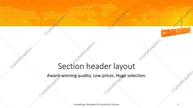 Section Header presentation slide layout