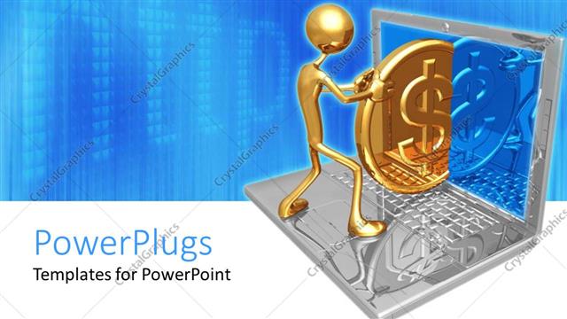  Presentation with numbers - A figure trying to enter into laptop with binary numbers in the background