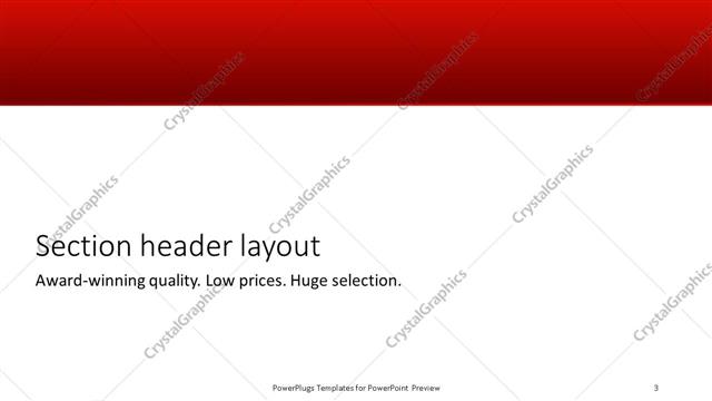 Section Header presentation slide layout