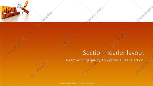 Section Header presentation slide layout