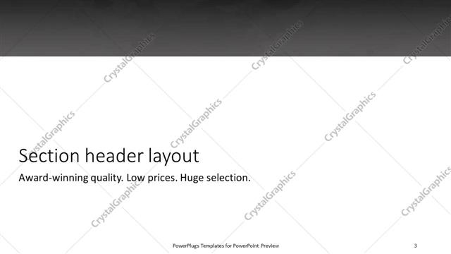 Section Header presentation slide layout