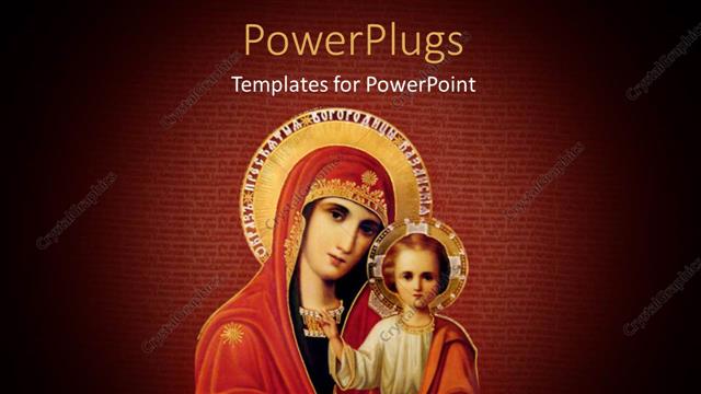 Presentation with baby jesus - A figurine of Virgin Mary and Baby Jesus on a red background