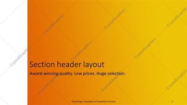 Section Header presentation slide layout