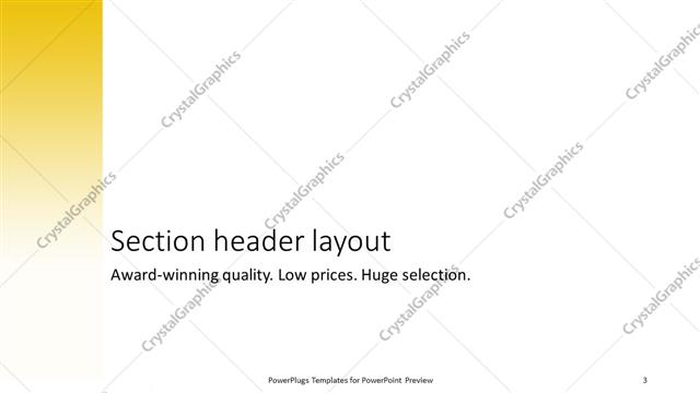 Section Header presentation slide layout