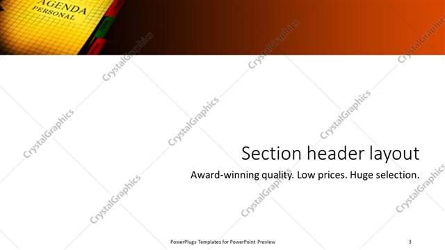 Section Header presentation slide layout