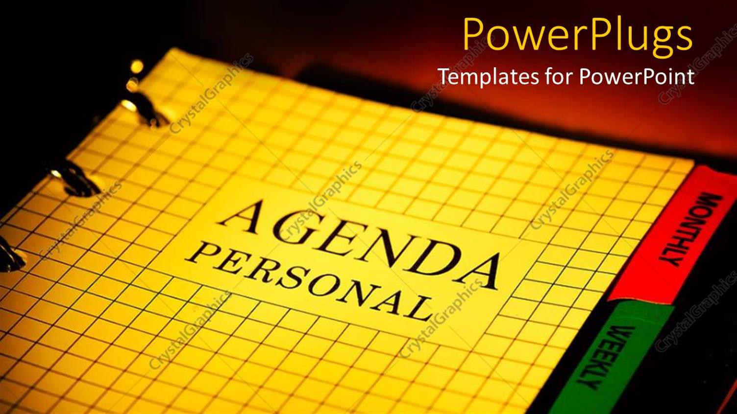 Featuring the File of Personal Agenda with Dark Background