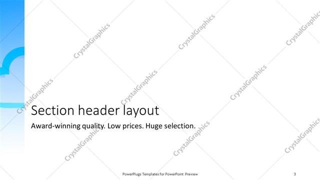 Section Header presentation slide layout