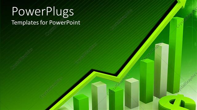  Presentation with green finance - Finance related green colored bar chart with dollar sign