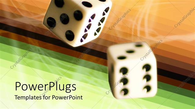  Presentation with market risk - Finance, risk, gambling metaphor with black and white dice rolling