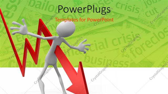  Presentation with financial crisis - Financial crisis with red arrow piercing 3D man in chest