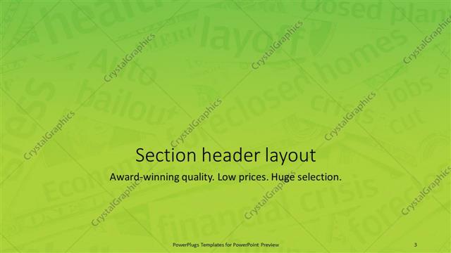 Section Header presentation slide layout