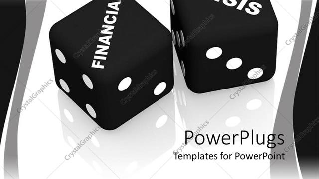  Presentation with financial crisis - Financial crisis theme with black and white dice, risk
