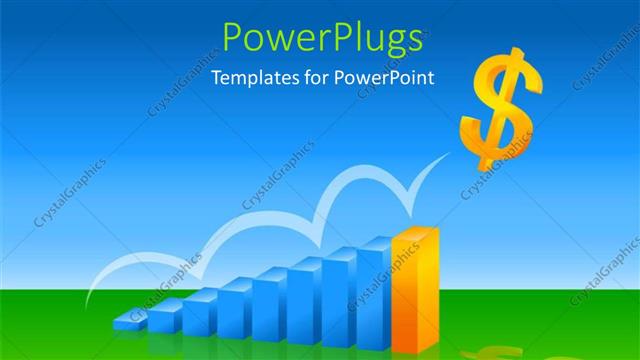  Presentation with profit - Financial depiction with colored chart with yellow dollar sign