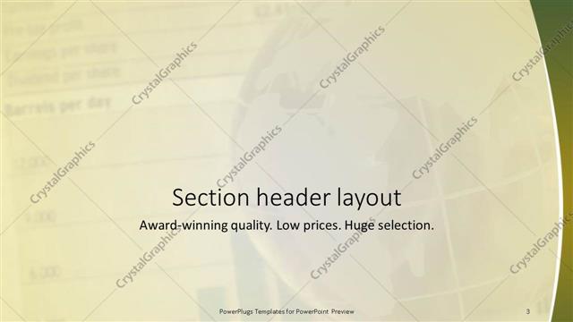 Section Header presentation slide layout