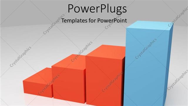  Presentation with growth chart - A financial growth chart with grey background