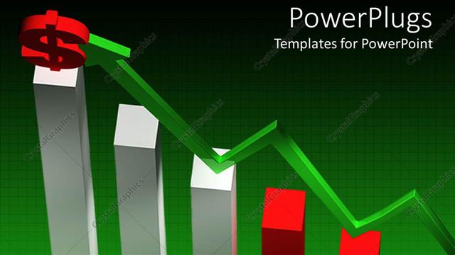  Presentation with profit - Financial profit depicted by?3D?colored bar chart with green arrow