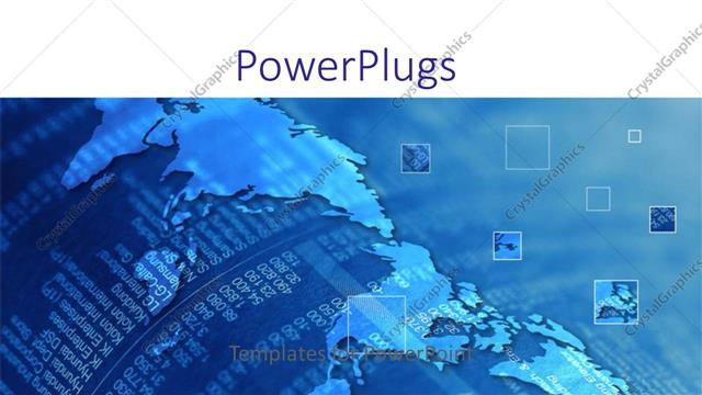  Presentation with blue squares - Financial report embedded in blue world map with magnifying squares