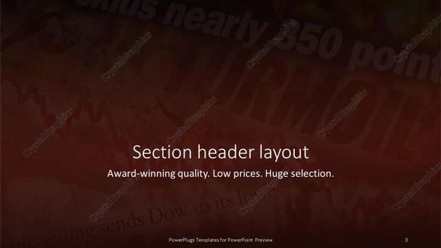 Section Header presentation slide layout
