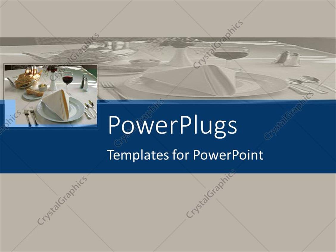 PowerPoint Template Fine dining table with place settings, hospitality