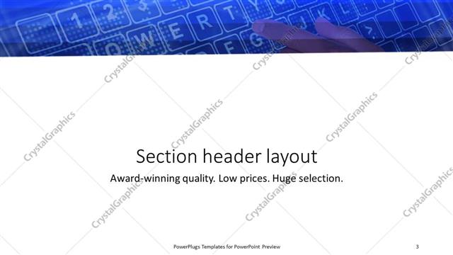 Section Header presentation slide layout