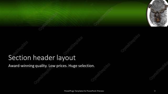 Section Header presentation slide layout