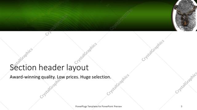 Section Header presentation slide layout
