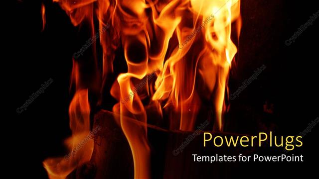  Presentation with fire - The fire burning with a dark background and a place for text