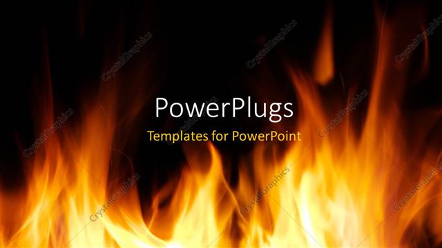  Presentation with fire - Fire flames over dark background