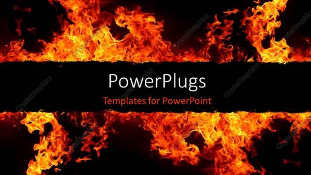  Presentation with fire - Fire flames over dark background