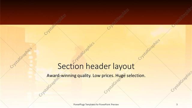 Section Header presentation slide layout