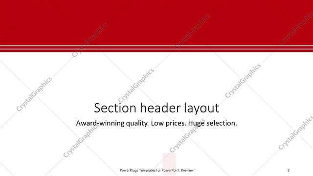 Section Header presentation slide layout