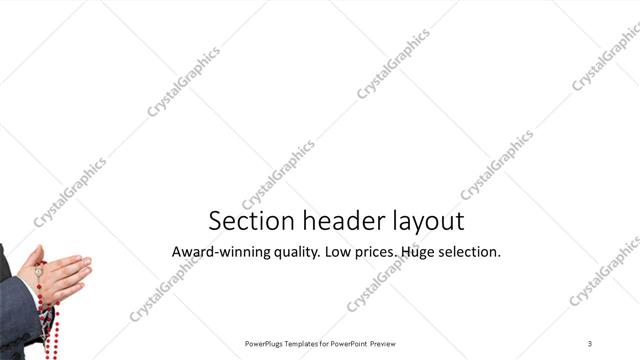 Section Header presentation slide layout