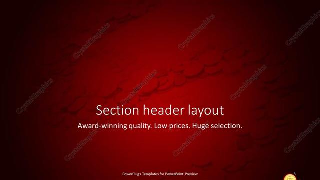 Section Header presentation slide layout