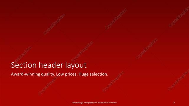 Section Header presentation slide layout