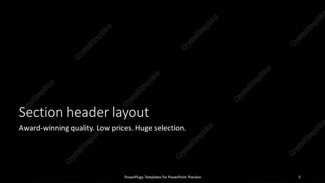 Section Header presentation slide layout