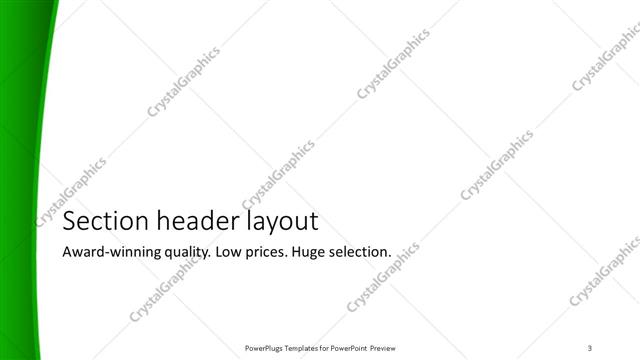 Section Header presentation slide layout