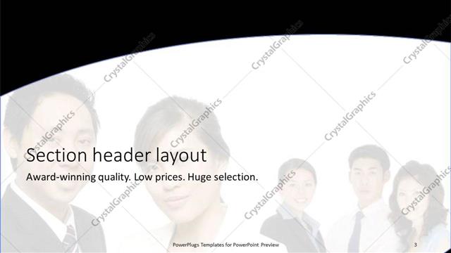 Section Header presentation slide layout