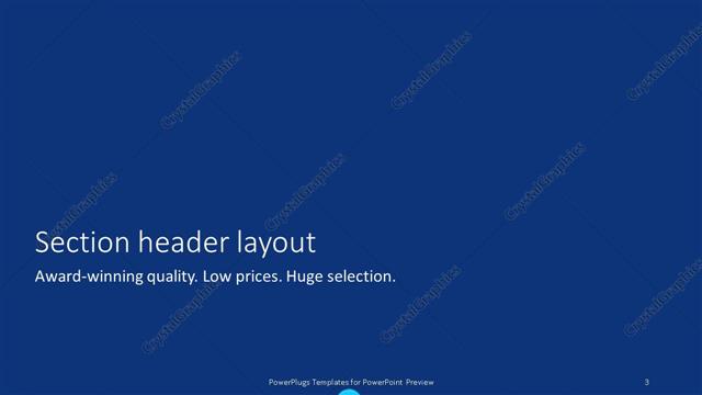 Section Header presentation slide layout