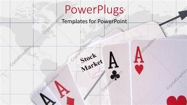  Presentation with gambling - Five cards with one that has a 