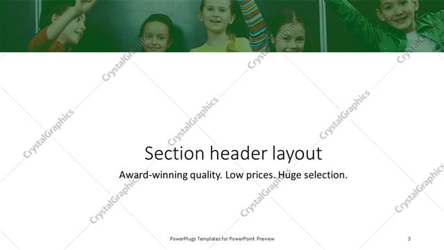 Section Header presentation slide layout