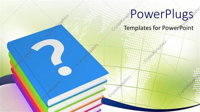  Presentation with educational - Five colorful books depicting educational concept with map