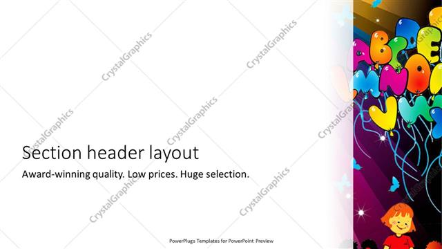 Section Header presentation slide layout