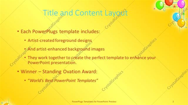 Title and Content presentation slide layout