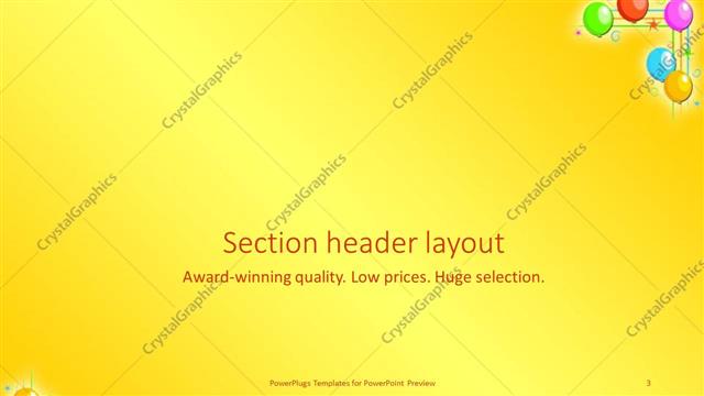 Section Header presentation slide layout