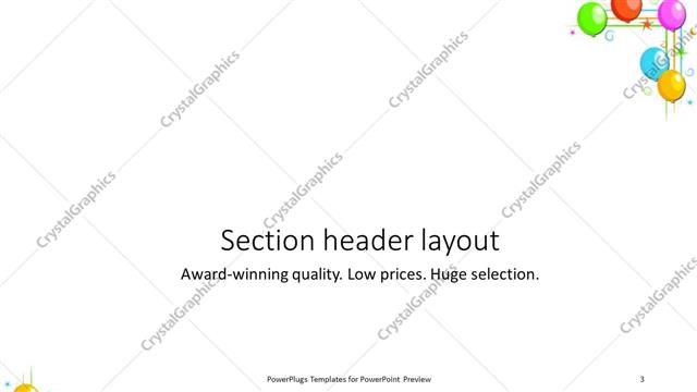 Section Header presentation slide layout