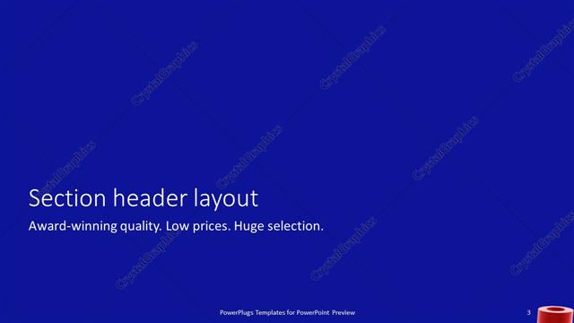 Section Header presentation slide layout