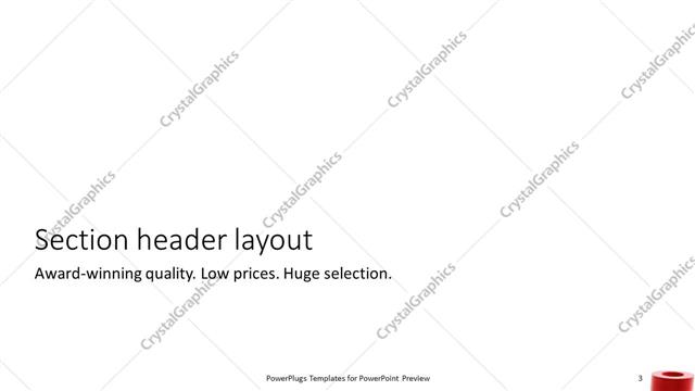 Section Header presentation slide layout