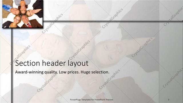 Section Header presentation slide layout